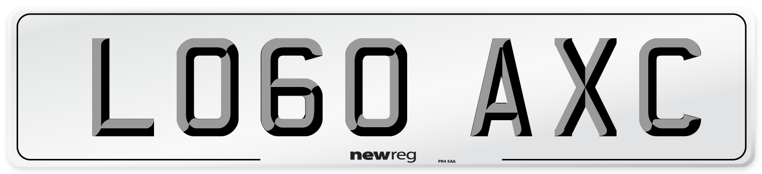 LO60 AXC Number Plate from New Reg